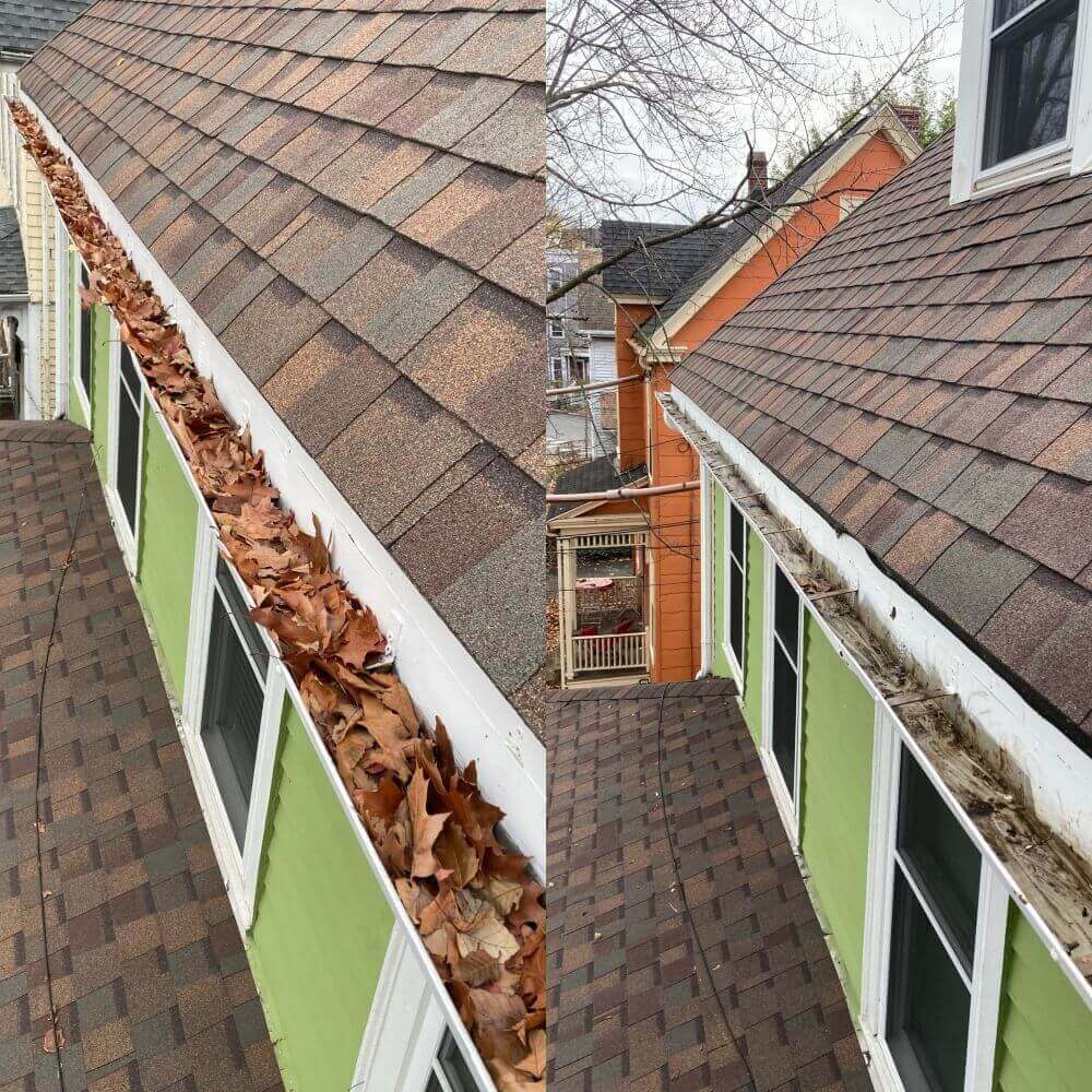gutter cleaning in Autumn - Boston Gutter Solutions