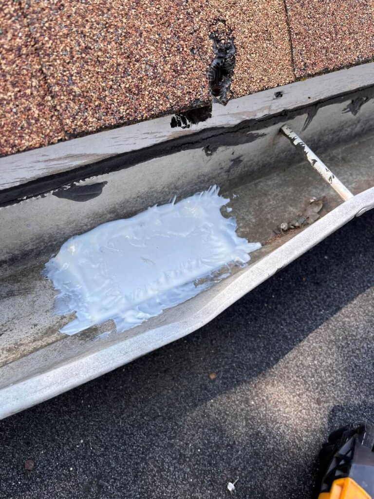 Hole in the gutter - Gutter repair by Boston Gutter Solutions