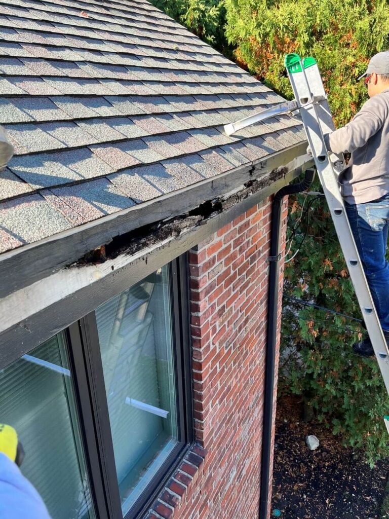 rotted fascia and gutter repair by Boston Gutter Solutions