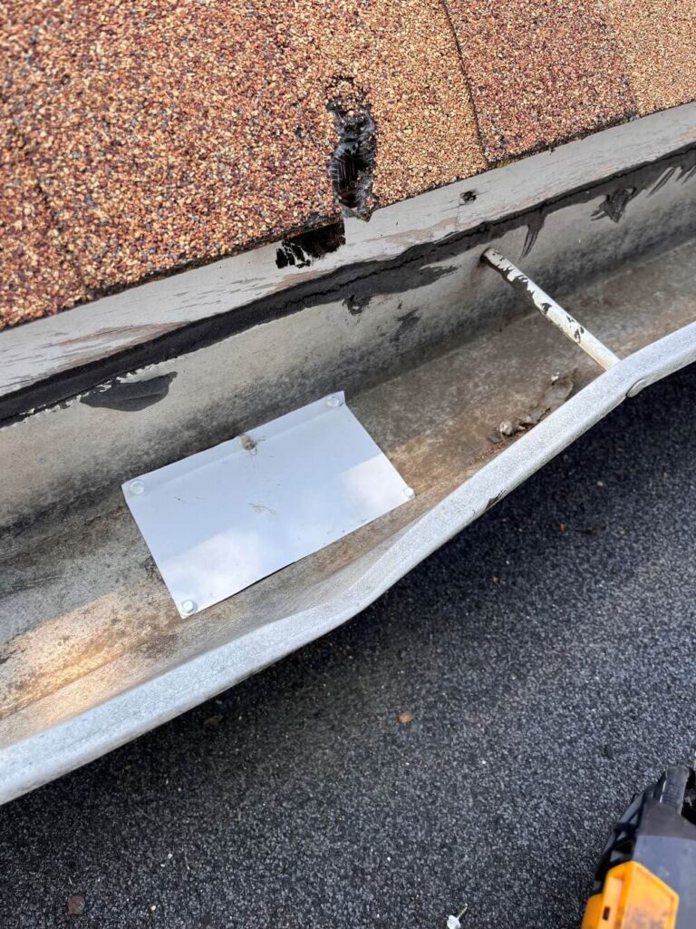 Hole in the gutter repair - Boston Gutter Solutions