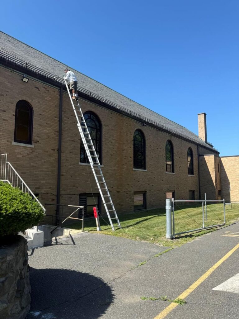 Church gutter cleaning by Boston Gutter Solutions